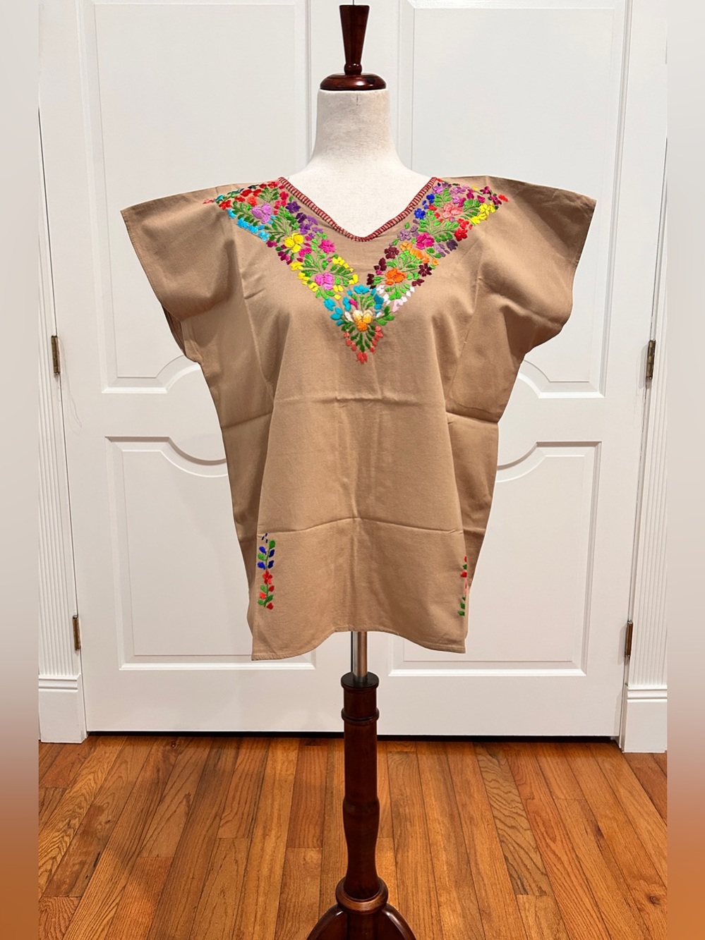 Hand Embroidered Artisan Top, Boho, Hippie, Hand Made. One of A Kind.